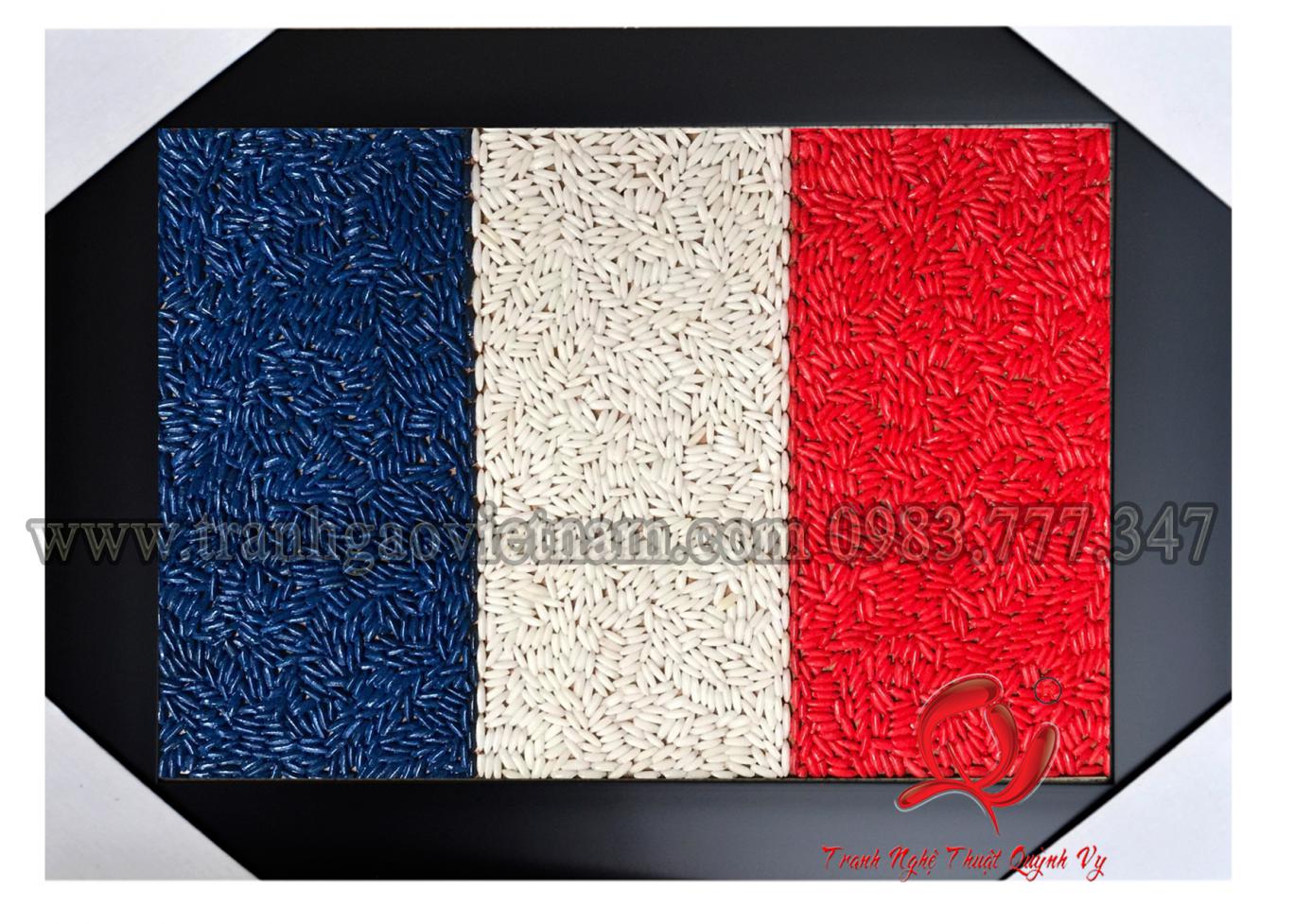 Tranh Gạo Cờ Nước Pháp - 13 x 19
