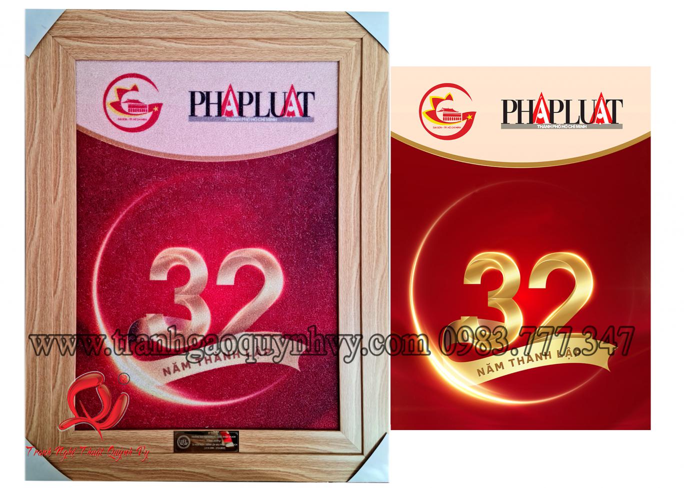 Tranh Logo 32 năm báo Pháp Luật - 50 x 70