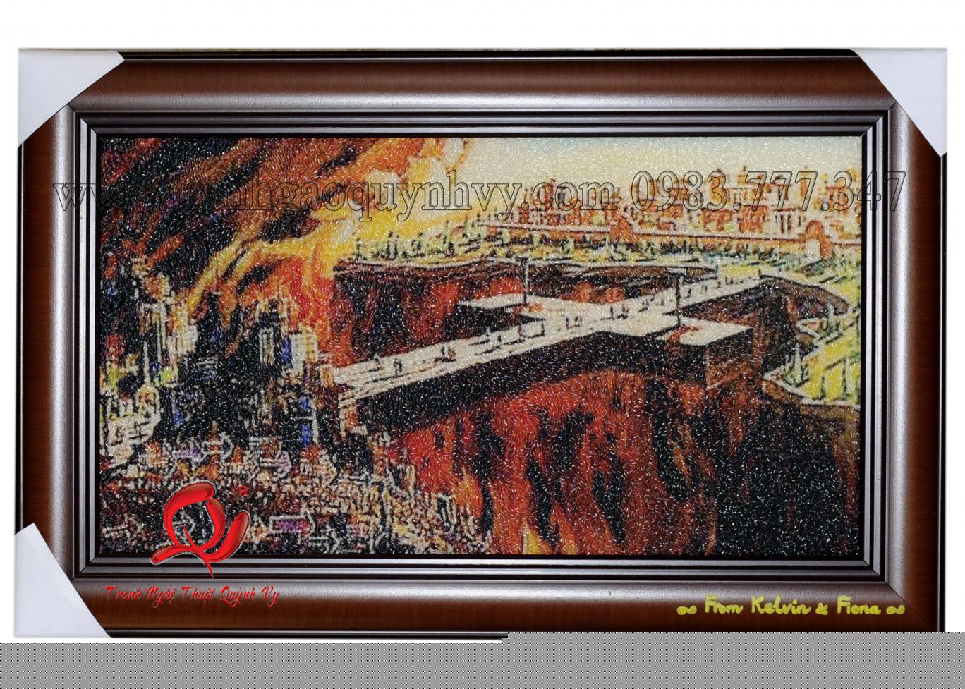 Tranh Gạo Màu Thập Giá 25 x 45
