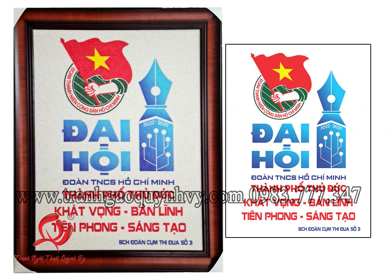 Tranh Logo Đại Hội Đoàn TNCS - 60 x 80