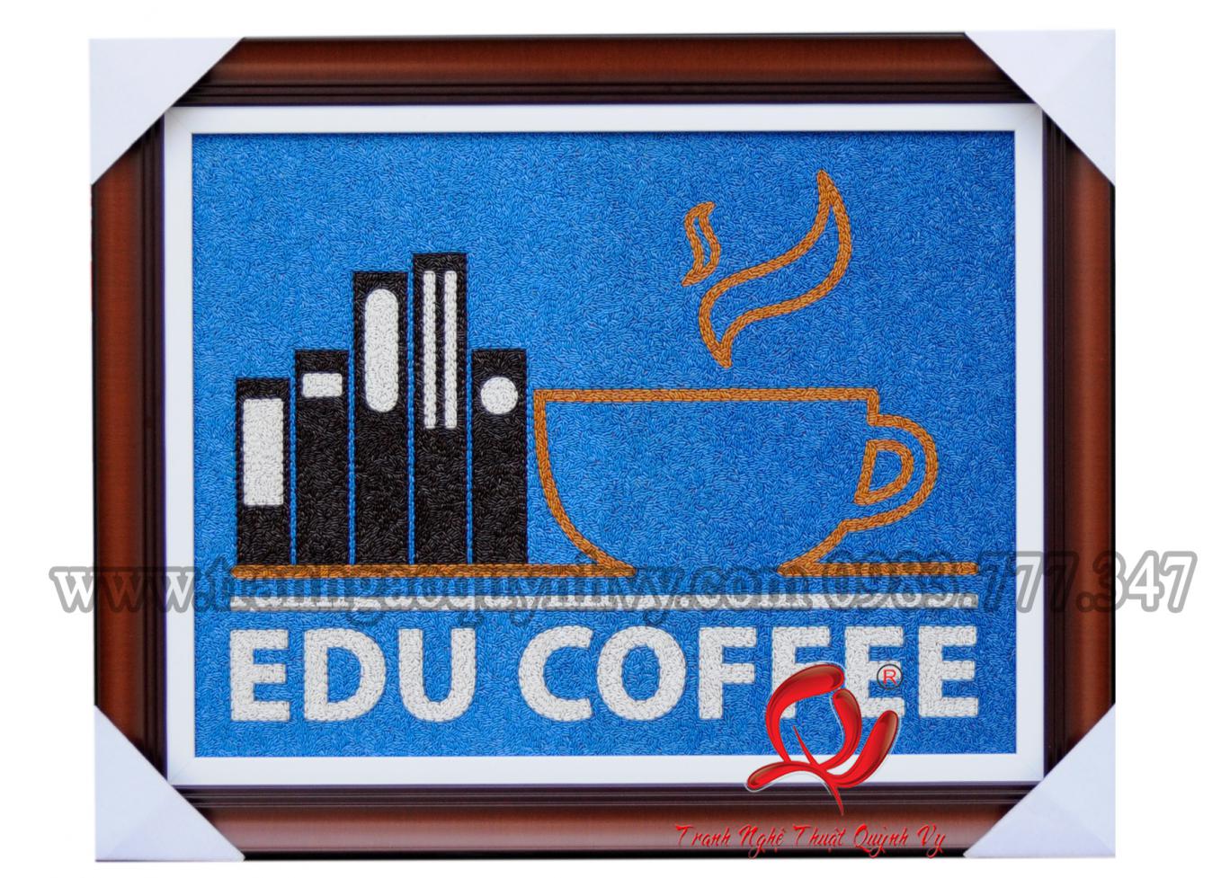 Tranh Gạo Logo EDU COFFEE
