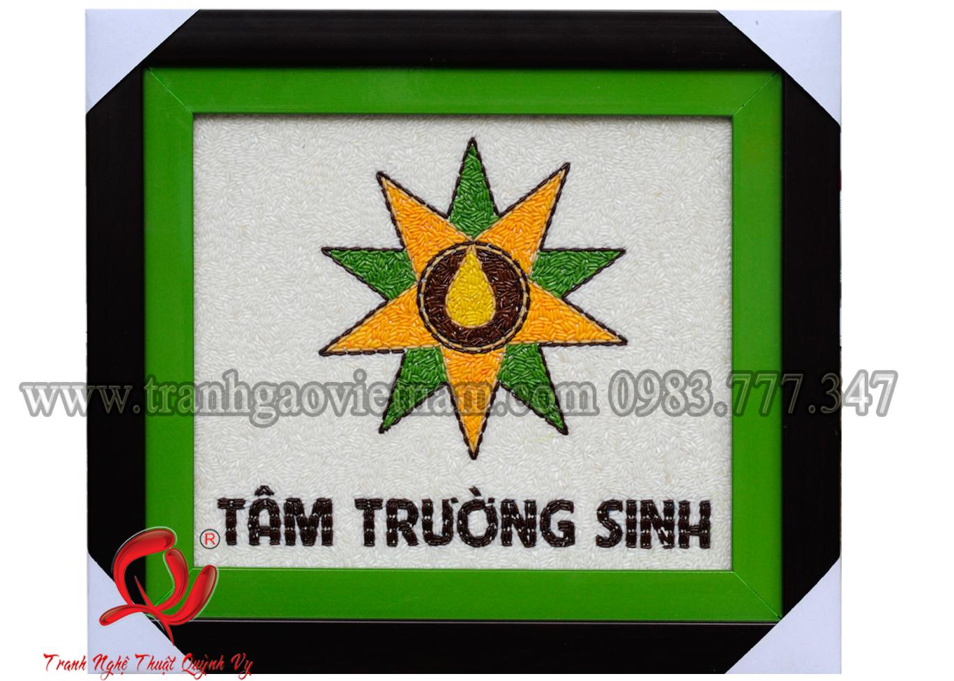 Tranh Gạo Logo Dầu Lạc Tâm Trường Sinh - 23 x 27

