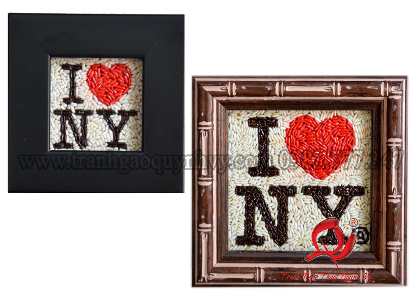 Tranh Gạo I Love NY
