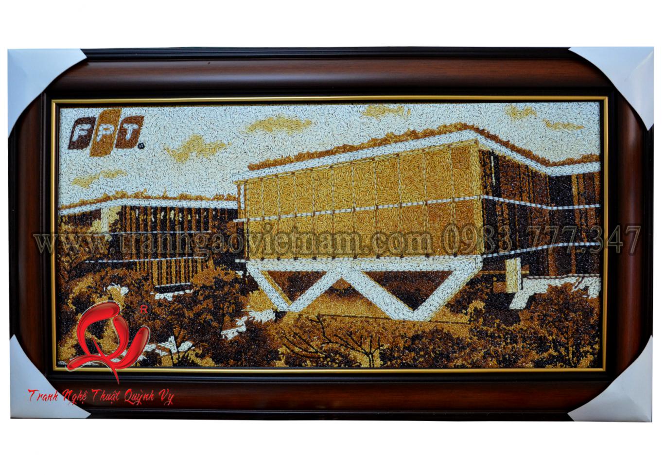 Tranh Gạo Logo FPT

