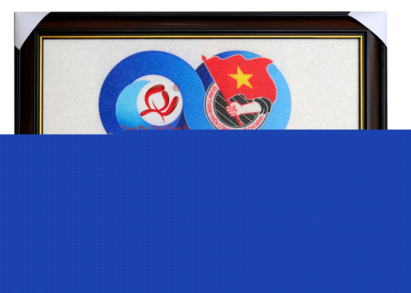 Tranh Gạo Màu Logo Đoàn TNCS HCM & Việt Giao 50 x 70
