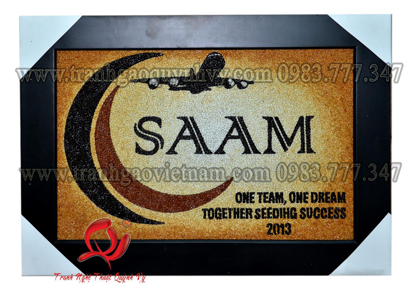 Tranh Gạo Logo Công Ty SAAM
